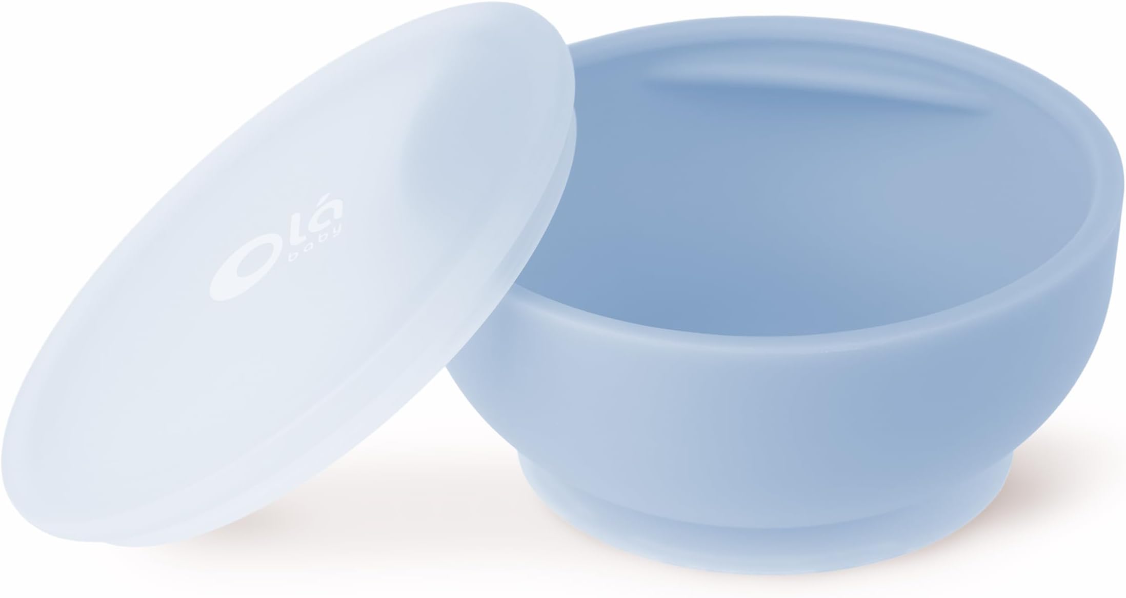 100% Silicone Suction Bowl with Lid for Independent Feeding | First Stage Self Feeding Essential for Toddlers and Kids| Baby Led Weaning Snack Feeder | Food Container and Storage | (Blueberry)