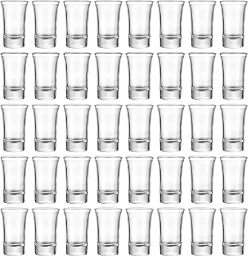 Image of VILON Premium Shot Glasses Set of 6 Heavy Base Vodka & Tequila Shot Crystal Transparent Glass (Round Shot Glass 40ML)