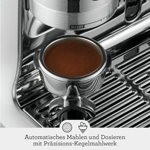 3. Bild von Sage Appliances Barista Pro Espressomaschine und Kaffeemaschine mit Milchaufschäumer, Siebträgermaschine, SES878, Gebürsteter Edelstahl
