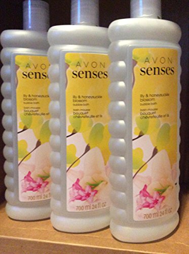 Avon Senses Lily & Honeysuckle Blossom Bubble Bath 24 fl.oz. Lot 3 bottles