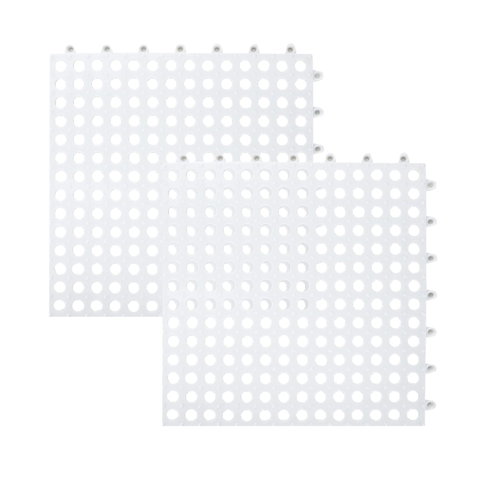 Tapis de bain antidérapant PVC 30x30cm dalles blanches pour douche cuisine et piscine x2