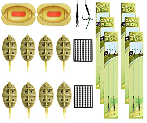 Method Feeder Carp Rigs Set (15g-60g) Inline Feeders