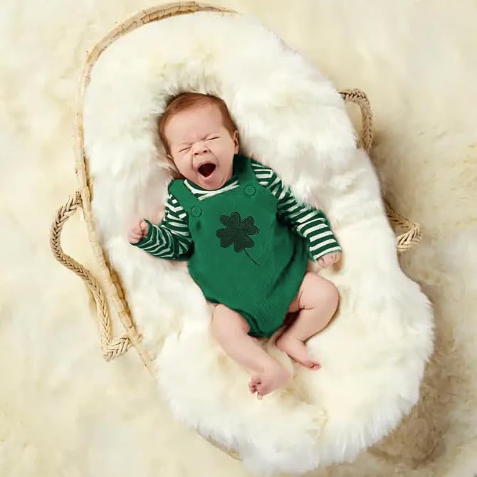 Miniatura 2 de My First St Patricks Day - Mono de pana sin mangas para bebé, niña y niño, traje de trébol recién nacido, sin espalda