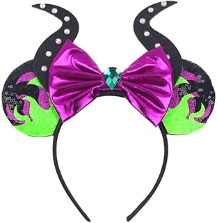MADO halloween Mouse Ears Headband for kids girls adults women, maleficent mouse ears Halloween ears dress up accessories ...