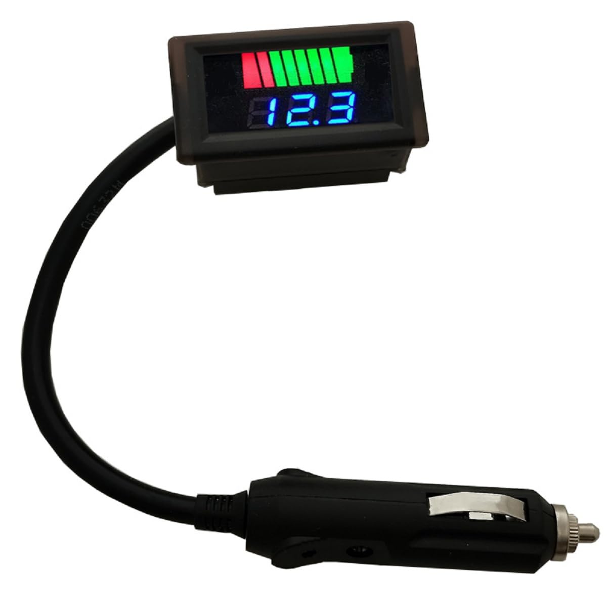 Car Cigarette Lighter Battery Tester, LCD Display Car Battery Monitor 12V Cigarette Lighter Voltage Meter, Car Accessories for Most Cars Trucks Automotive Jump Starter Low Voltage Warning 11V-24V