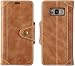 Produktbild LENSUN Handyhülle Echtleder für Samsung Galaxy S8, Echtes Leder Hülle mit Magnetverschluss Lederhülle Handytasche Schutzhülle(5,8 Zoll) - Braun
