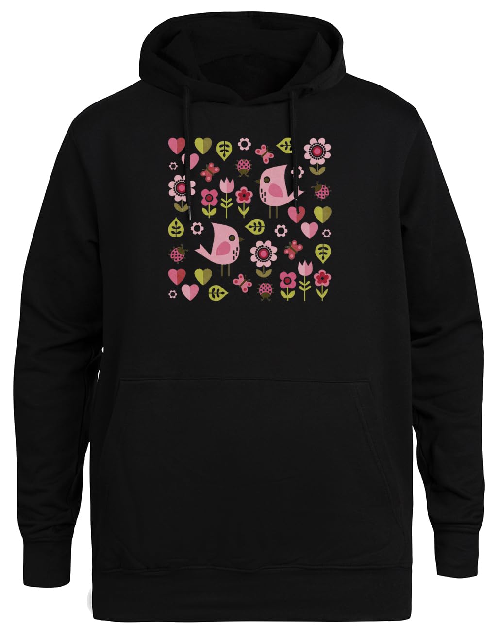 Ogród Miłości Unisex Czarna Bluza Ekologiczna z Kapturem Unisex Black Hoodie Eco-Friendly Hooded Jacket