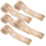 Operitacx 5 Stück Weihnachtsband aus Leinen mit Schneeflocken Motiv 2m...