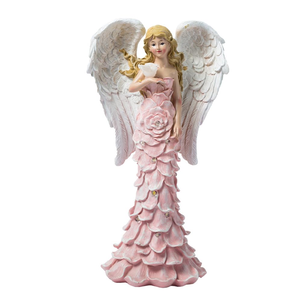 Lampe solaire statue d'ange en résine étanche pour baliser les zones sombres du jardin