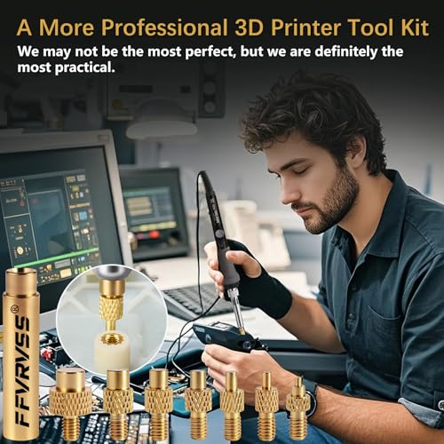 Image of Heat Insert Tool 7 Soldering Tips for M2 M2.5 M3 M4 M5 M6 M8 Threaded Inserts with T18 Soldering Iron Adapter 900m Premium Clear Storage Box