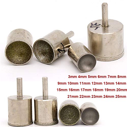 1Pc 6Mm Shank Diamond Grinding Head Mounted Points Spherical Concave Jade Carving Burrs For Rotary Tool Fine Rough Sand Polisher Fine Grit 10mm