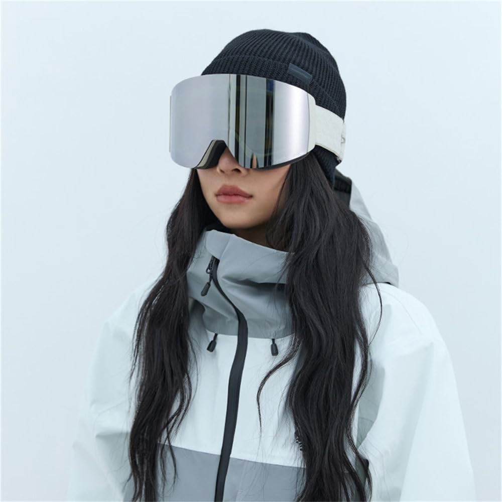 2026 Męskie i damskie gogle narciarskie z podwójnym szkłem, magnetyczne, przeciwmgielne, rozjaśniające, gogle snowboardowe i narciarskie