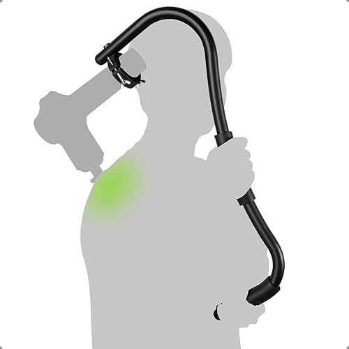 Soporte para pistola de masaje, soporte para pistola de masaje de mano para áreas de difícil acceso, mango negro, portátil y ergonómico para aliviar