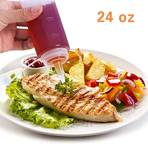 6 Pack 24Oz Squeeze Bottle Condiment Squeeze Bottles Plastic Ketchup Squeeze Squirt Bottle For Sauce,Bbq,Dressing,Paint,Workshop,Arts And Crafts #TOP5