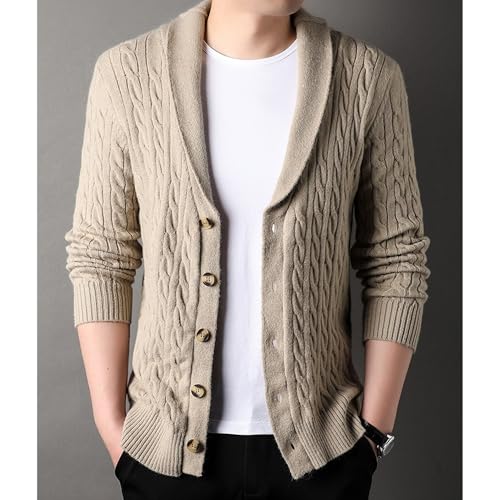 Men's Shawl Collar Cardigan Sweater Long Sleeve Button Down Knitted Sweaters Fall Winter Casual Cardigans Outwear2