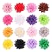 Lot de 20 pinces à cheveux pour bébé fille 2 pinces crocodile en mousseline de soie fleur Barrettes épingles à cheveux Accessoires pour nourrissons ados tout-petits enfants (couleur mélangée)