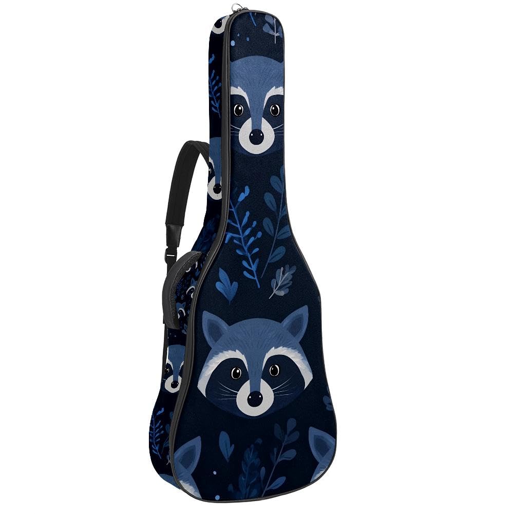 Gitarrentasche, volle Größe, 99 cm, 101,6 cm, 104,1 cm, Konzertgitarre, 10 mm dick, gepolstert, Waschbärblätter, wasserdicht, mit Tasche, verstellbarer Schultergurt, stoßfest, Mehrfarbig 6