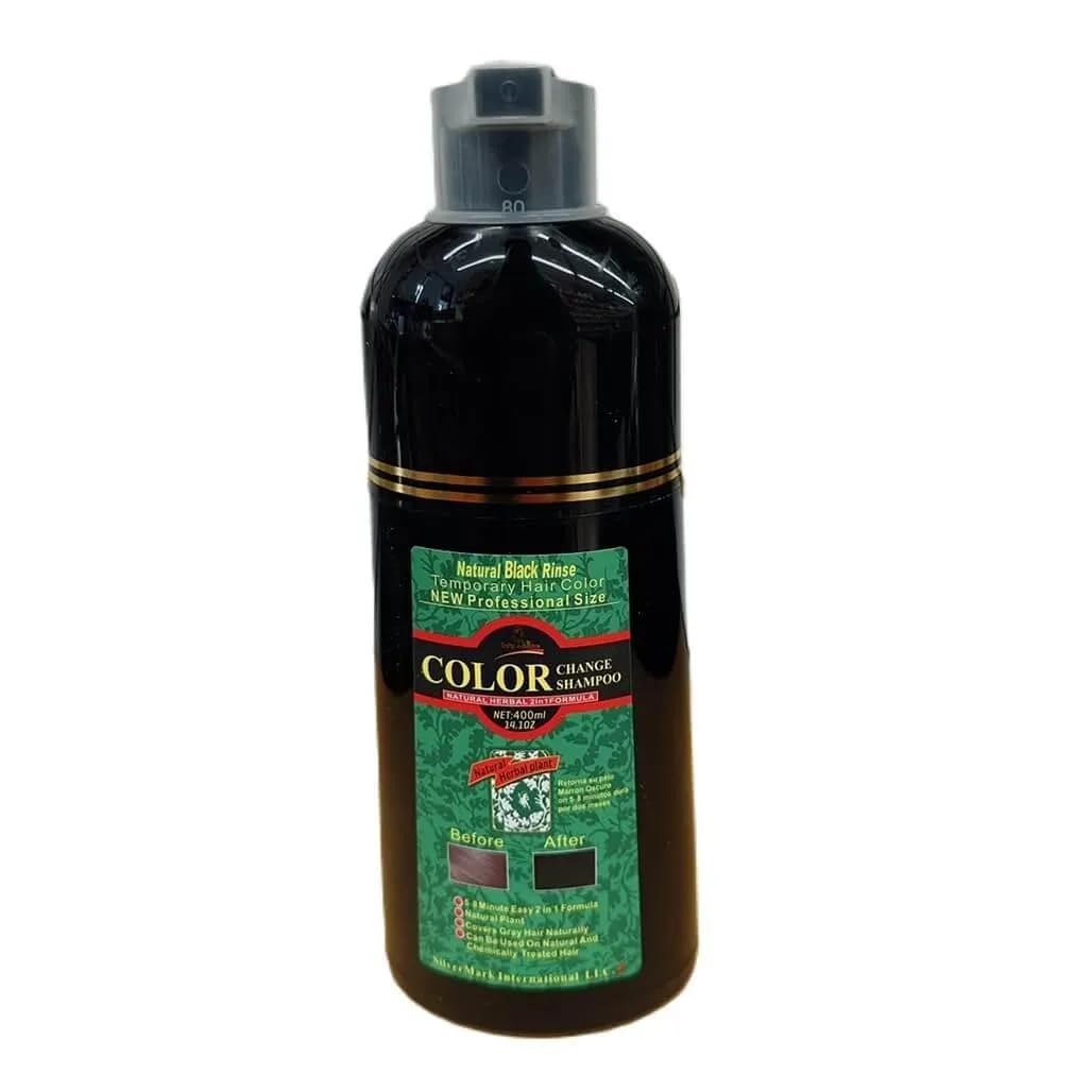 Shampoo Color Change Shampoo 2 in 1 Formula Black Color Large Size (14.1 Oz)