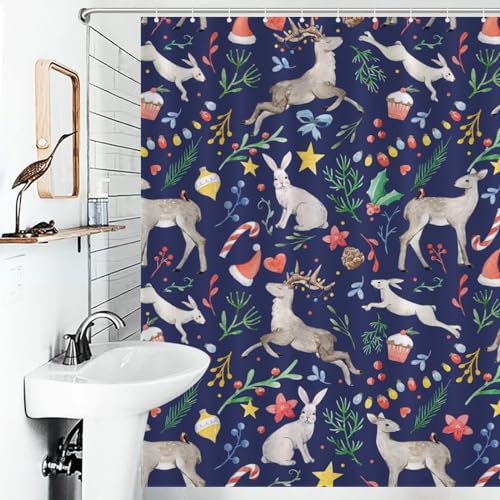 Rideau de douche polyester imperméable 168 x 183 cm avec crochets - 5