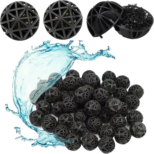 Tkxjry 100 Stücke Bio Filterbälle Aquarium,26mm Bio Poröse Filter,Bio Poröse Filter Biochemische Ball,Aquarium Bio Filterbälle,reduziert Anzahl Wasserwechsel, Filtermaterial für EX Außenfilter (26MM)