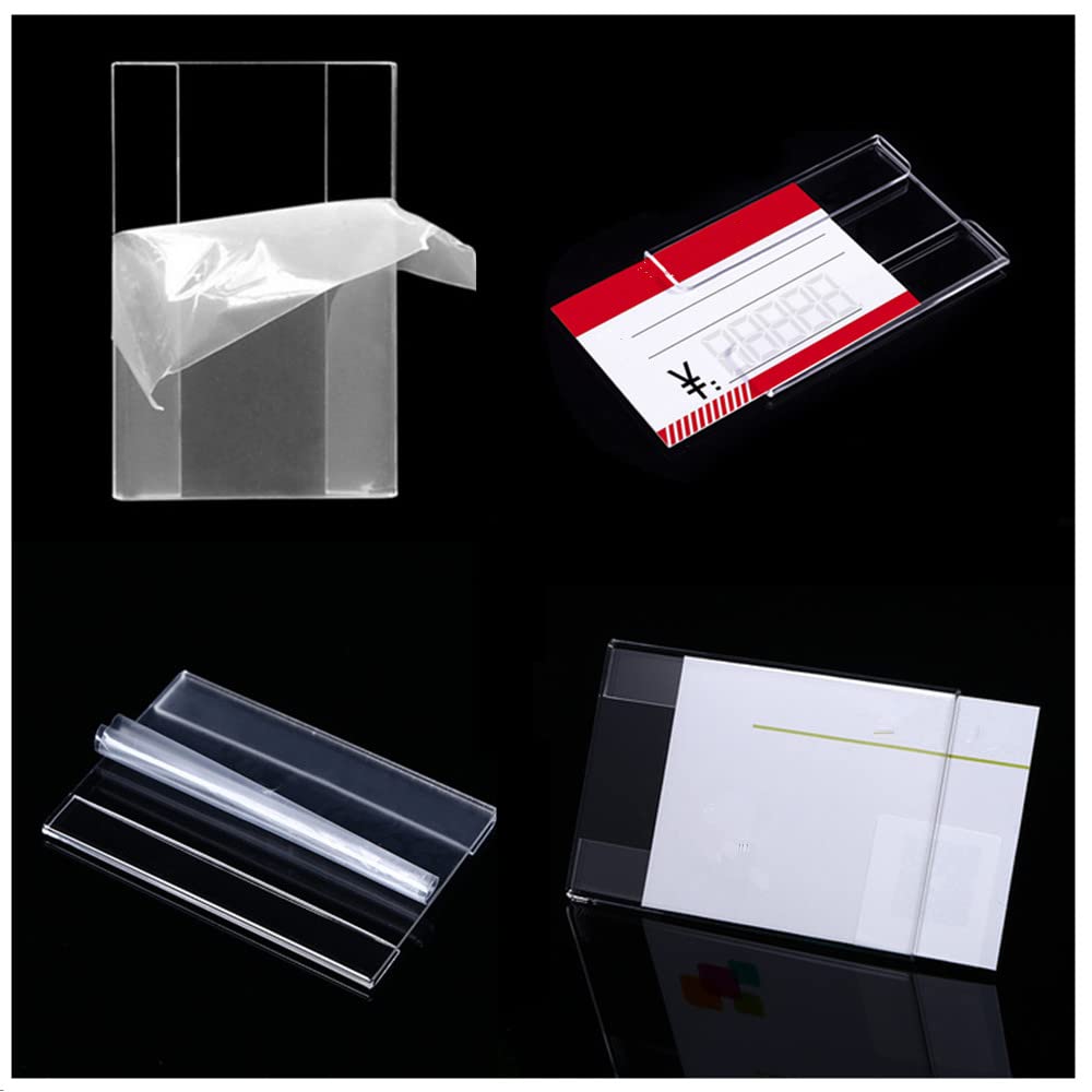 70 Porta Prezzi In Plastica Trasparente - Espositori Etichette Per Negozi, Supermercati E Mensole - Foto 3