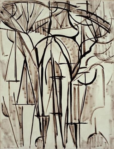 Art Tableau Composition Arbres I de Mondrian pour un salon contemporain