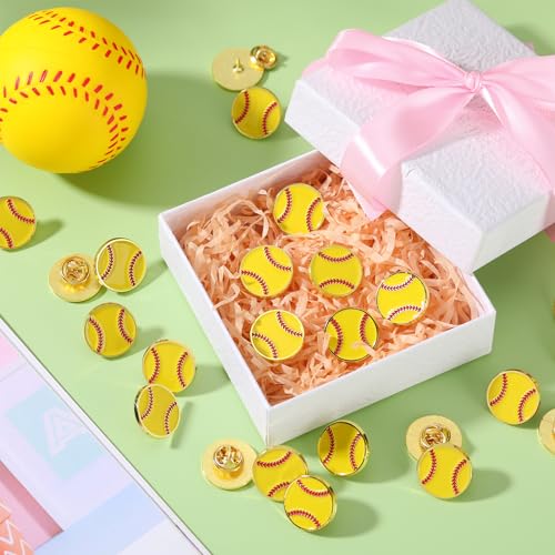 Image of Tondiamo 24Pcs Sports Lapel Pin for Team Gift 3 /4 inch Brooch Decor | Team Gift for Coaches Players, Basketball Baseball Softball Football Volleyball Enamel Pin, Sports Party Decor, Game Awards