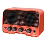 LEKATO JA-02 II Mini Guitar Amp 5W Electric Guitar Amplifier Portable Rechargeable Small Practice Guitar Amp with Bluetooth Clean & Overdrive Channels for Home & Travel (Orange)
