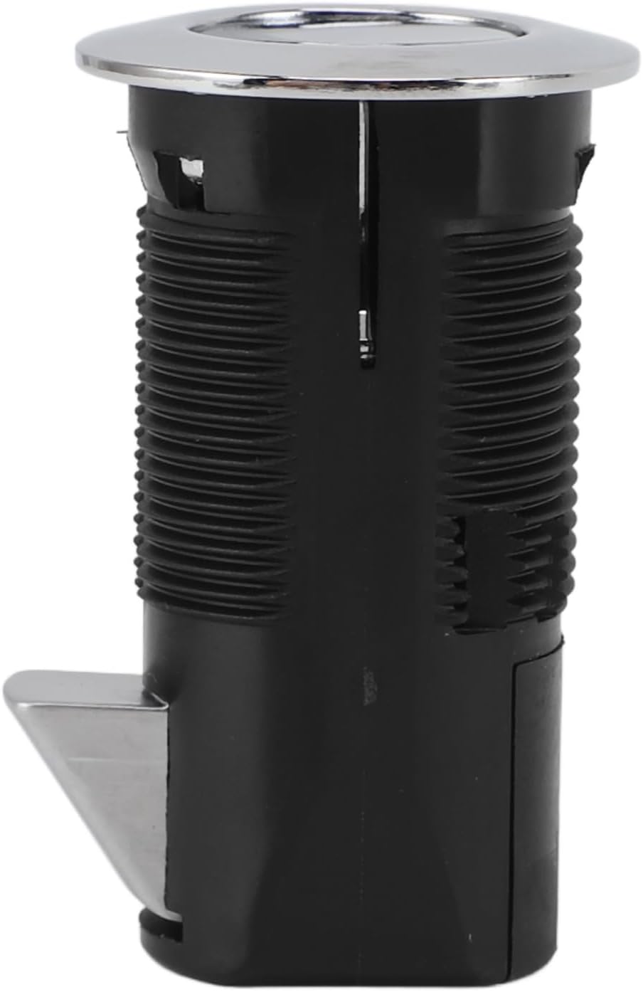 Generic Cabinet Lock, Push to Open Mechanism for Safety, Sturdy Zinc Alloy and ABS Material, No Drilling Installation, with Round Button Design, for RVs Yachts Furniture Cabinets (Chrome)