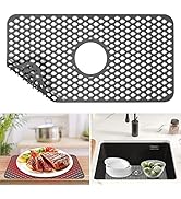 URMONA Sink Protectors for Kitchen Sink, 24.8'' x 13'' Silicone Sink Mat, Sink Mats for Bottom of...