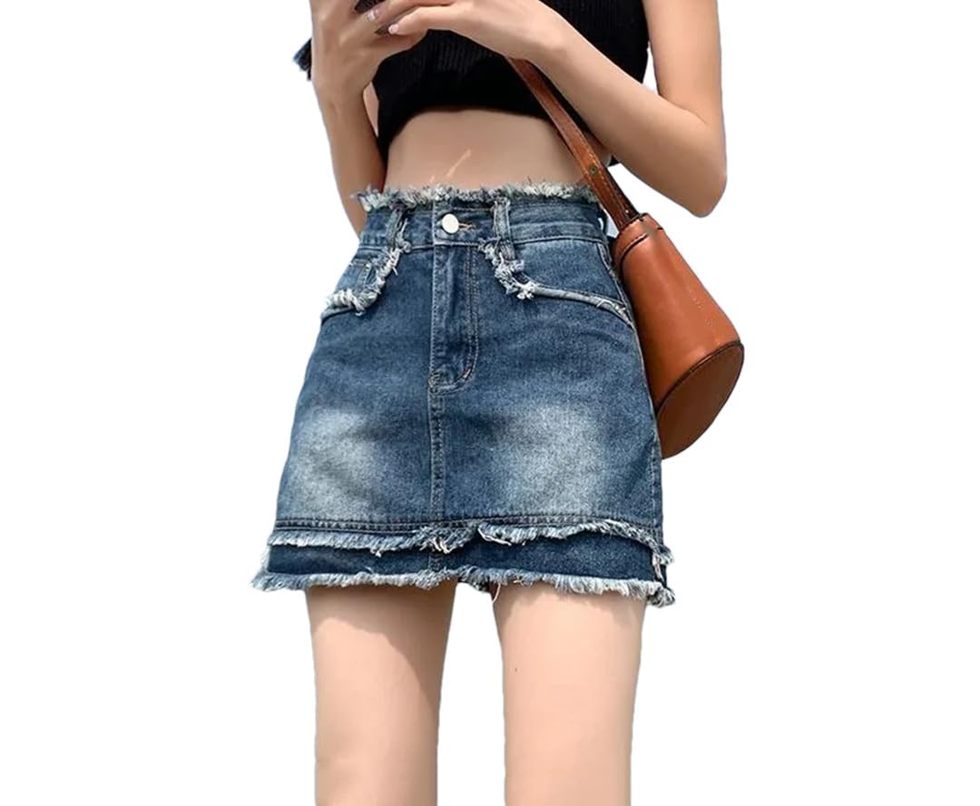 Gonna da donna Mini Streetwear Jeans Gonne Estate Vintage A-Word Tasca Pantaloni Hip Gonne