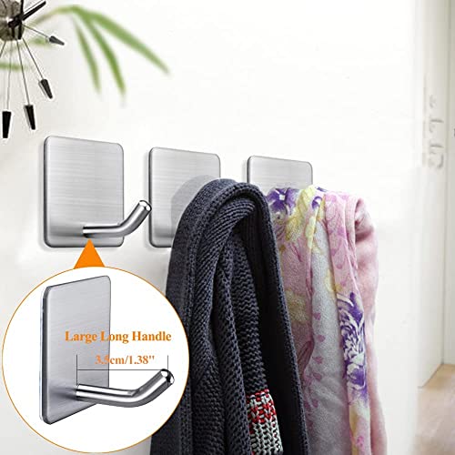 Image of Golden bird Adhesive Wall Hooks for Hanging Hold Strongly, Reusable Adhesive Hooks for Wall, Multi-Surface Damage Free Hooks for Hanging Stainless Steel Waterproof (Silver, 8)