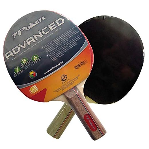 Raquete para Ping Pong Borracha Lisa com Espuma Poker