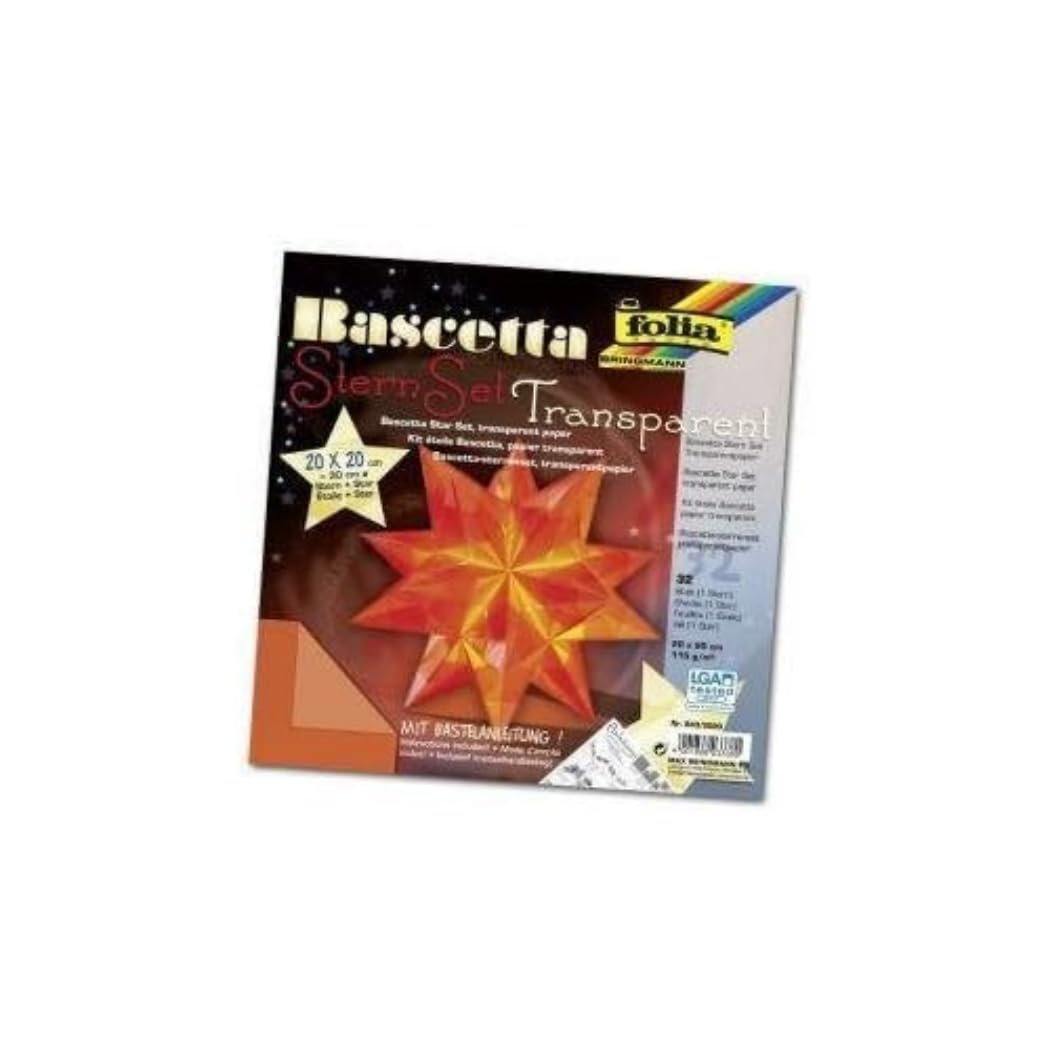 folia 836/3030 Bascetta Star Handicraft set, blue, Paper, Orange, 20 x 20 cm