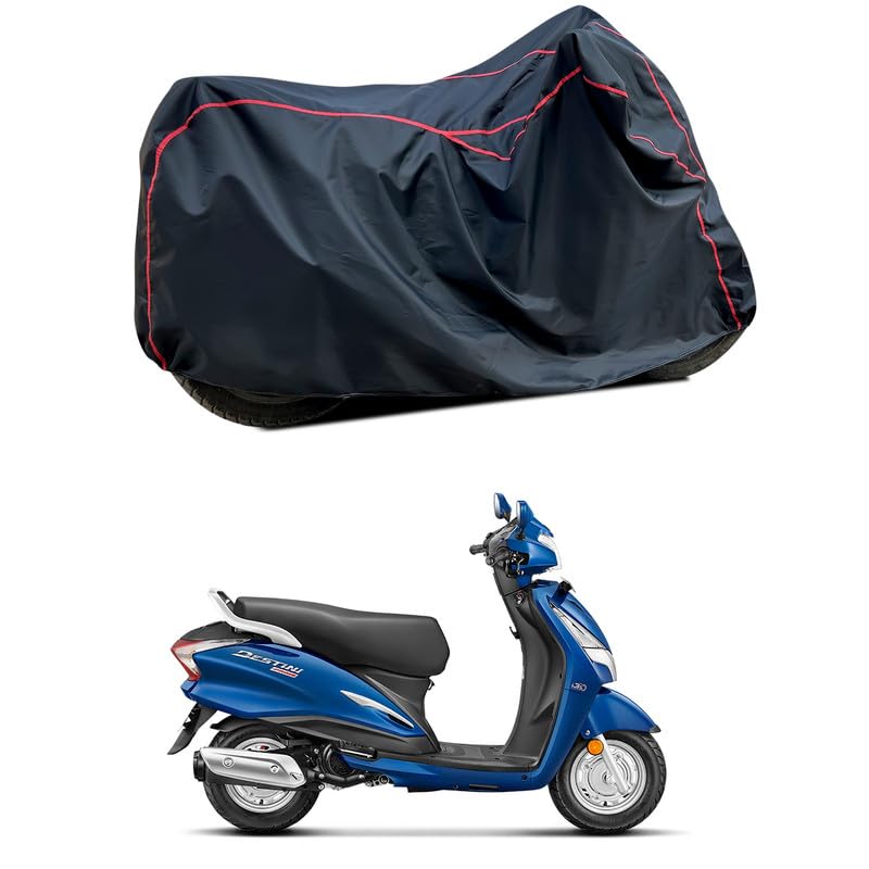 Image of Waterproof Scooter Cover Compatible with Hero Destini Prime Fabric UV Protection (Black)