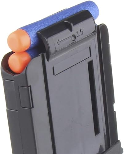 Vista 5 de WORKER F10555 15 dardos bala clips de uso común moldeo por inyección revista clip táctico para Nerf N-Strike Elite Negro
