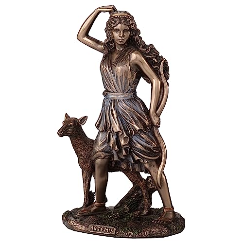 Estatua Resina Bronce Artemis Diosa Griega Caza 6.5 in miniatura 2