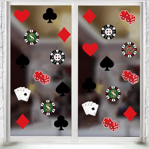 Image of Vuzvuv 63Pcs 5In Versatile Casino Party Paper Cutouts with 120Pcs Glue Points,Las Vegas Casino Poker Themed Cut Outs Decorations for Birthday Party Theme Decor Supplies