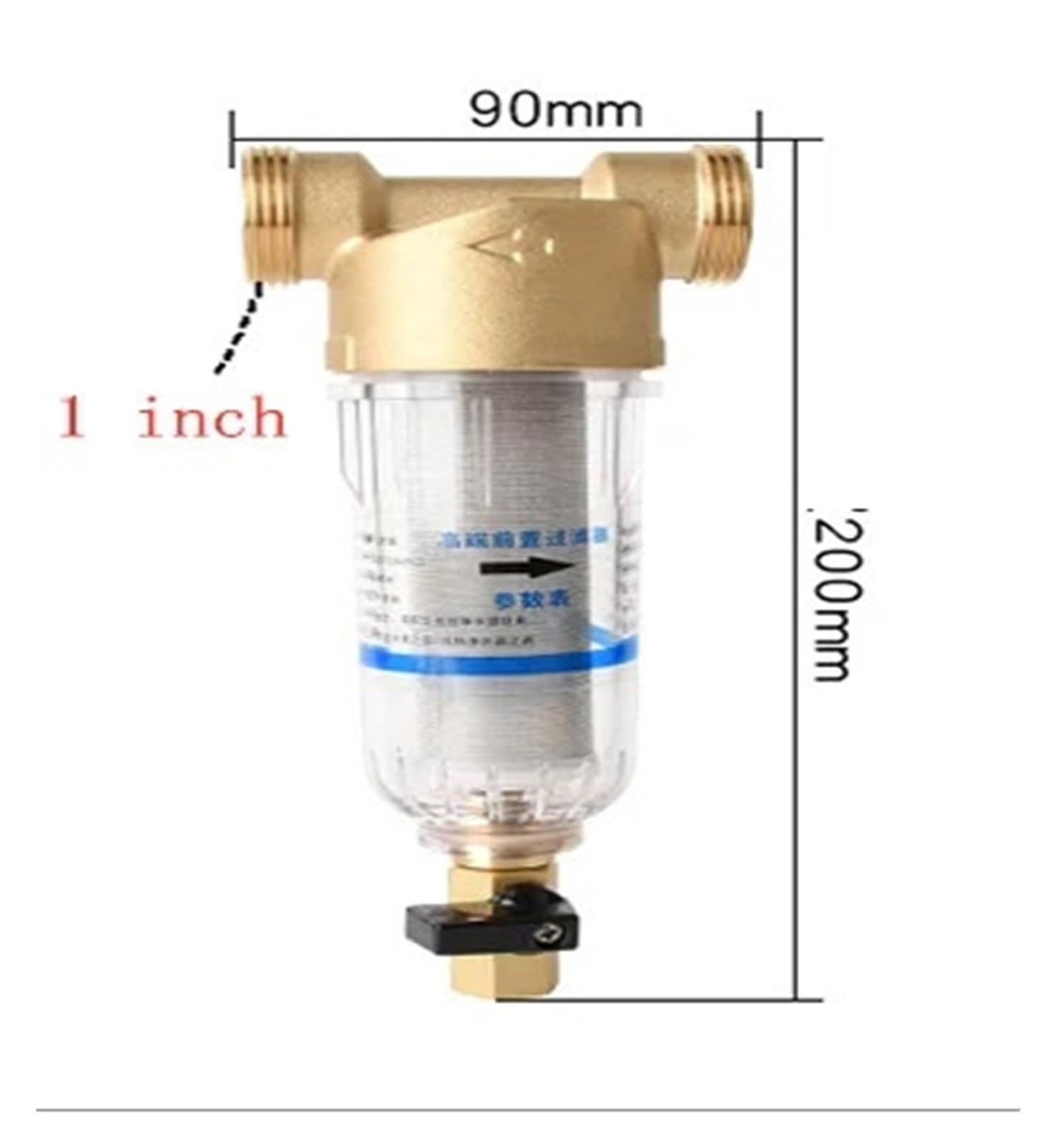 Prefiltro De Agua, Primer Paso Del Purificador De Agua, Prefiltro De Malla De Acero Inoxidable De 40 Micras, Prefiltro For Toda La Casa De 1 Pulgada
