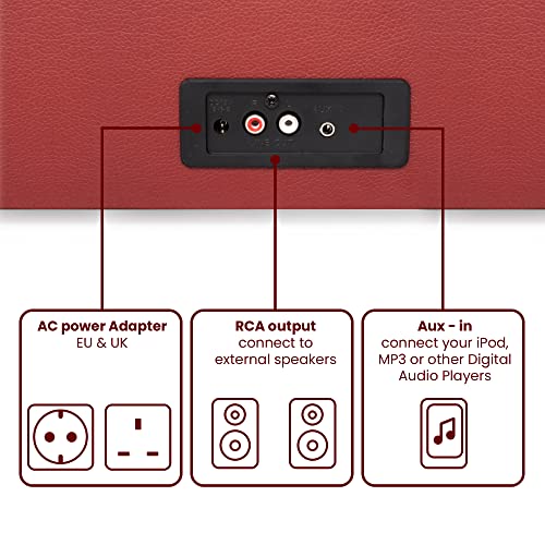 Crosley Voyager – Burgundy Red - Les Beatles, Paul McCartney, John Lennon, RIngo Starr, George Harrison Crosley Voyager - Burgundy Red – Image 4