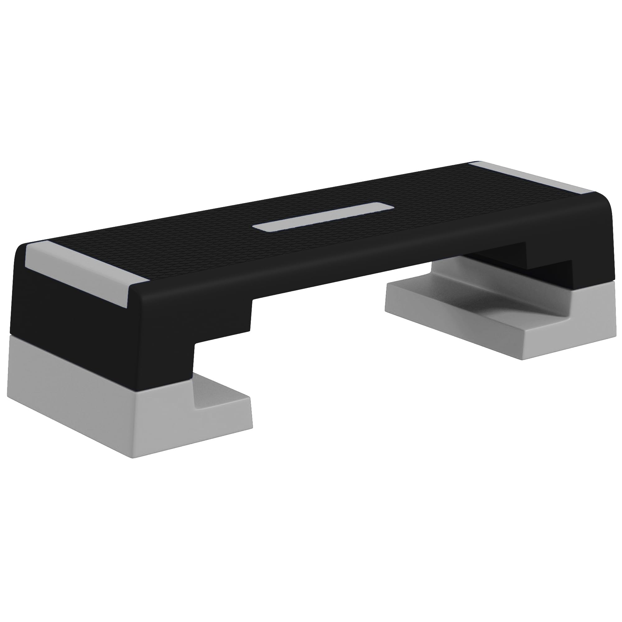 SPORTNOW Stepper réglable en hauteur avec marches amovibles et fond antidérapant, étape aérobic en ABS, 97 x 36 x 15/20/25 cm, gris