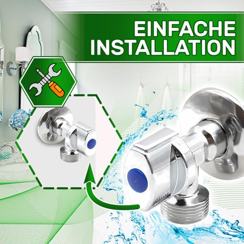 Eckventil aus Verchromtem Messing 1/2 Zoll x 3/4 Zoll für die Wasserversorgung der Geschirrspülers Waschbeckens Waschmaschine Toilette - Garantie 5 Jahre - ONIX TECH