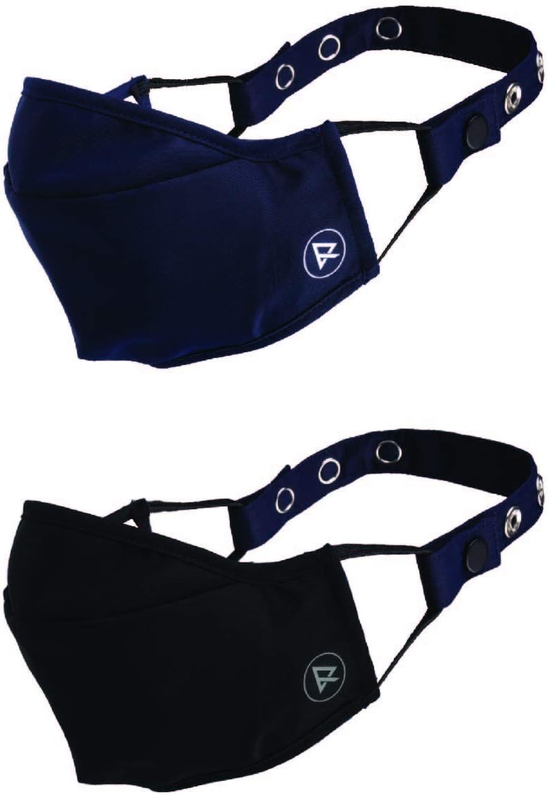 Risque Zero Re-usable Face Mask with Headband and Earloop Adjuster (Pack of 2)| Treated with Heiq Viroblock NPJ03 | Advanced Silver & Vescicle technology | EPA registered