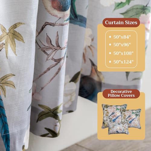 Image of Maison d' Hermine Curtains for Living Room 100% Cotton 50 inchx96 inch (Pack of 1) | 96 inches long Light Filtering Curtains for Windows Bedroom with Rod and Loop Pockets - Hokuzai - Grey