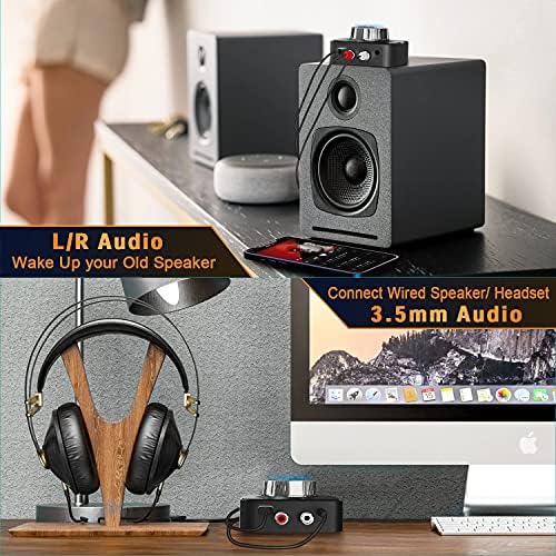 Odbiornik Bluetooth 5.0 Cenawin adapter audio Bluetooth do strumieniowego systemu dźwiękowego RCA Aux 3,5 mm, bezprzewodowy adapter audio do smartfonów, telewizorów, PC, samochodów, głośników karty