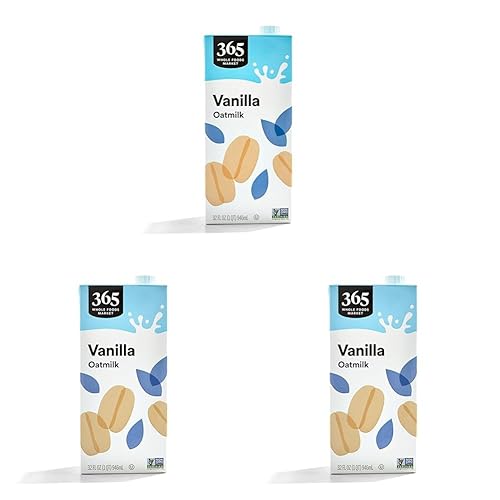 365 by Whole Foods Market, Leche de avena de vainilla, 32 onzas líquidas (paquete de 3)