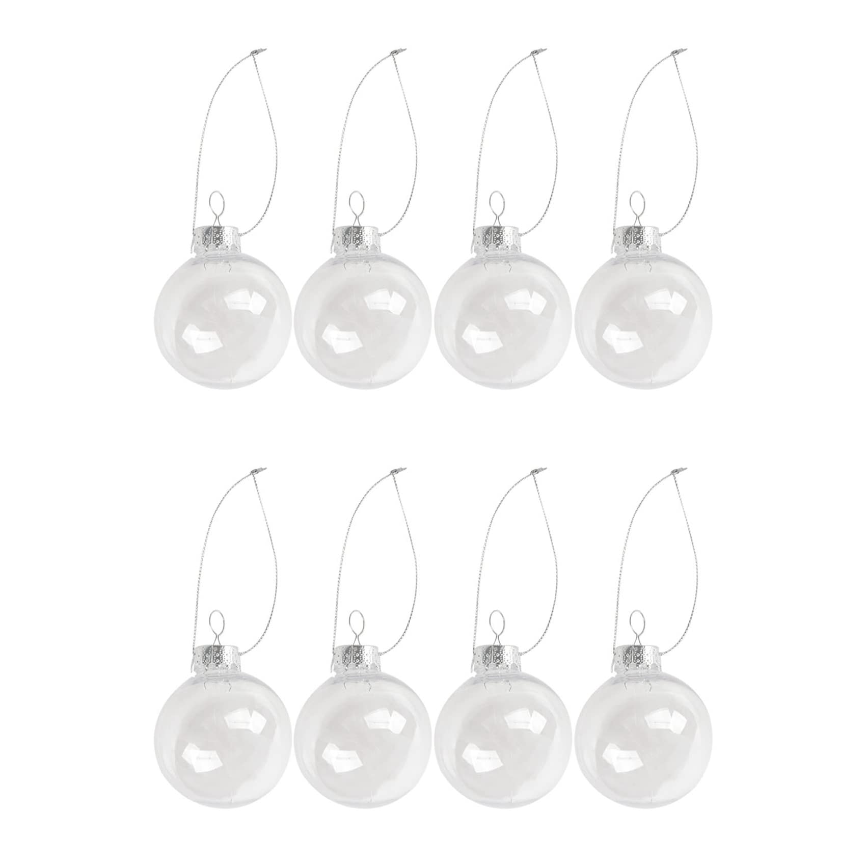 Hndhbfgrt Clear DIY Baubles Shatterproof Seamless Plastic XMAS Ball Home Tree Decor Gift - 60mm QTY:8
