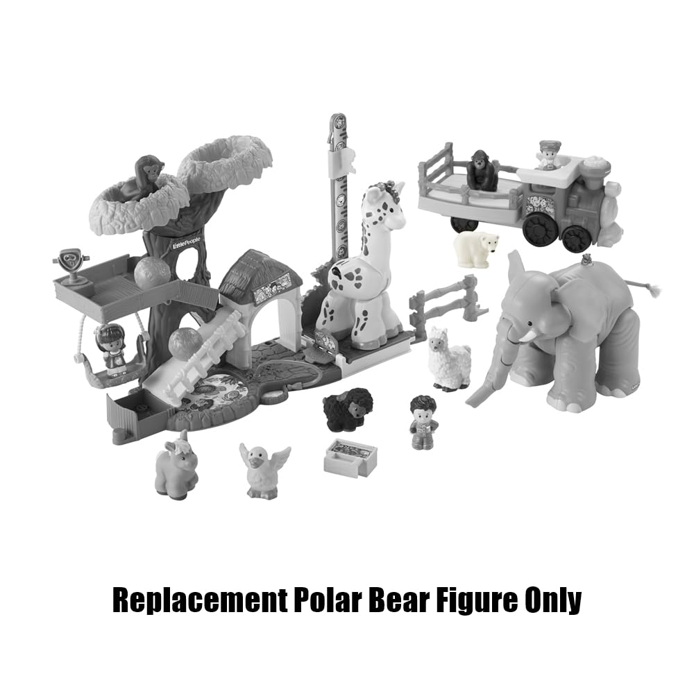 Ersatz weiße Mini-Eisbär-Figur für Fisher-Price Little-People Big Animal Zoo Geschenkset – DNR68