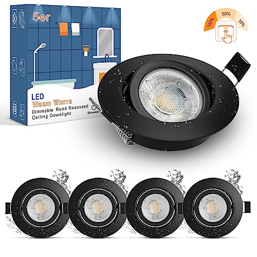 Spot LED encastrable bain IP44 Wowatt extra plat orientable pour ambiance douce blanc chaud 2800K