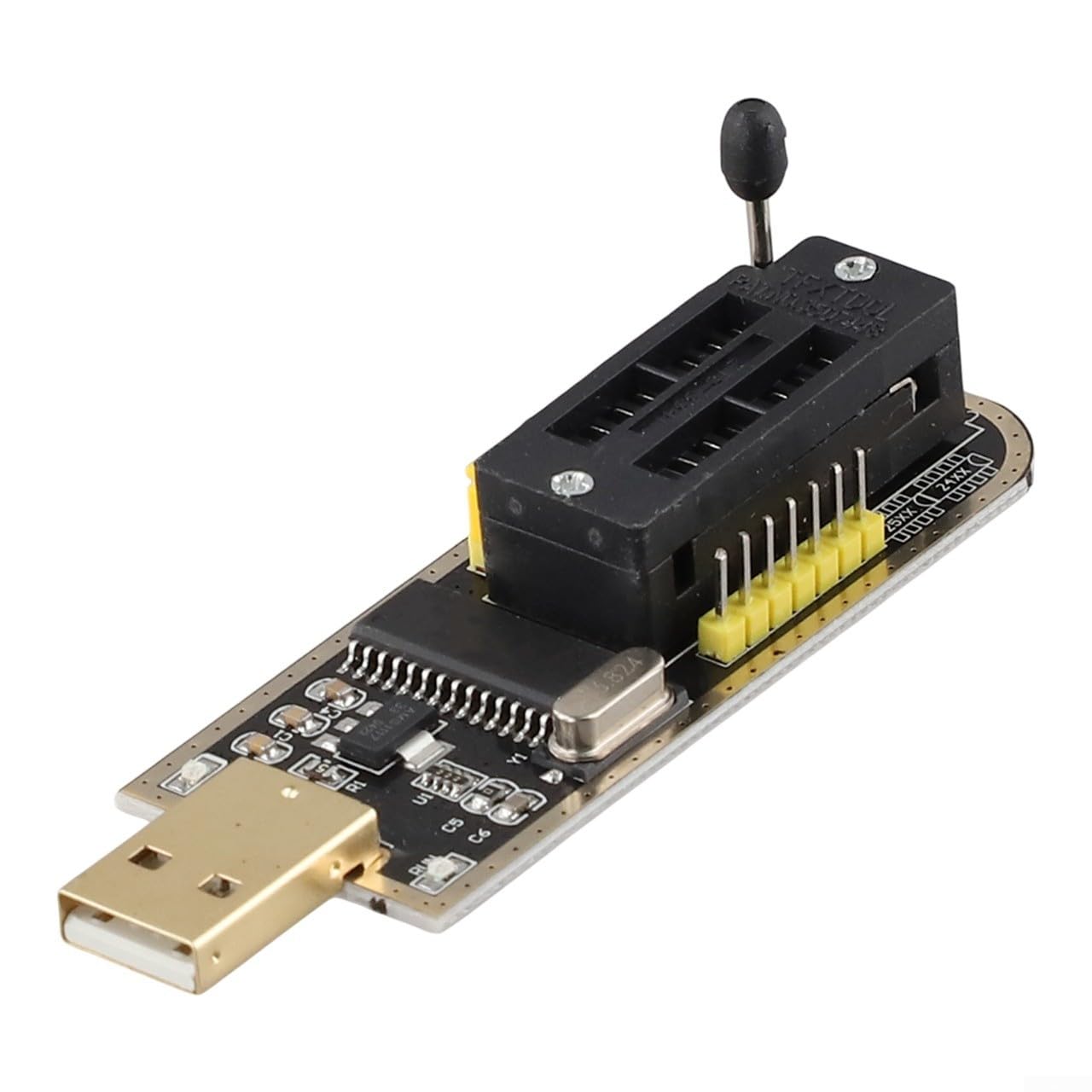 USB Programmer CH341A for 24 25 Series Flash Microcontrollers - SPI I2C ISP Programmer Module with USB to UART Interface, Black